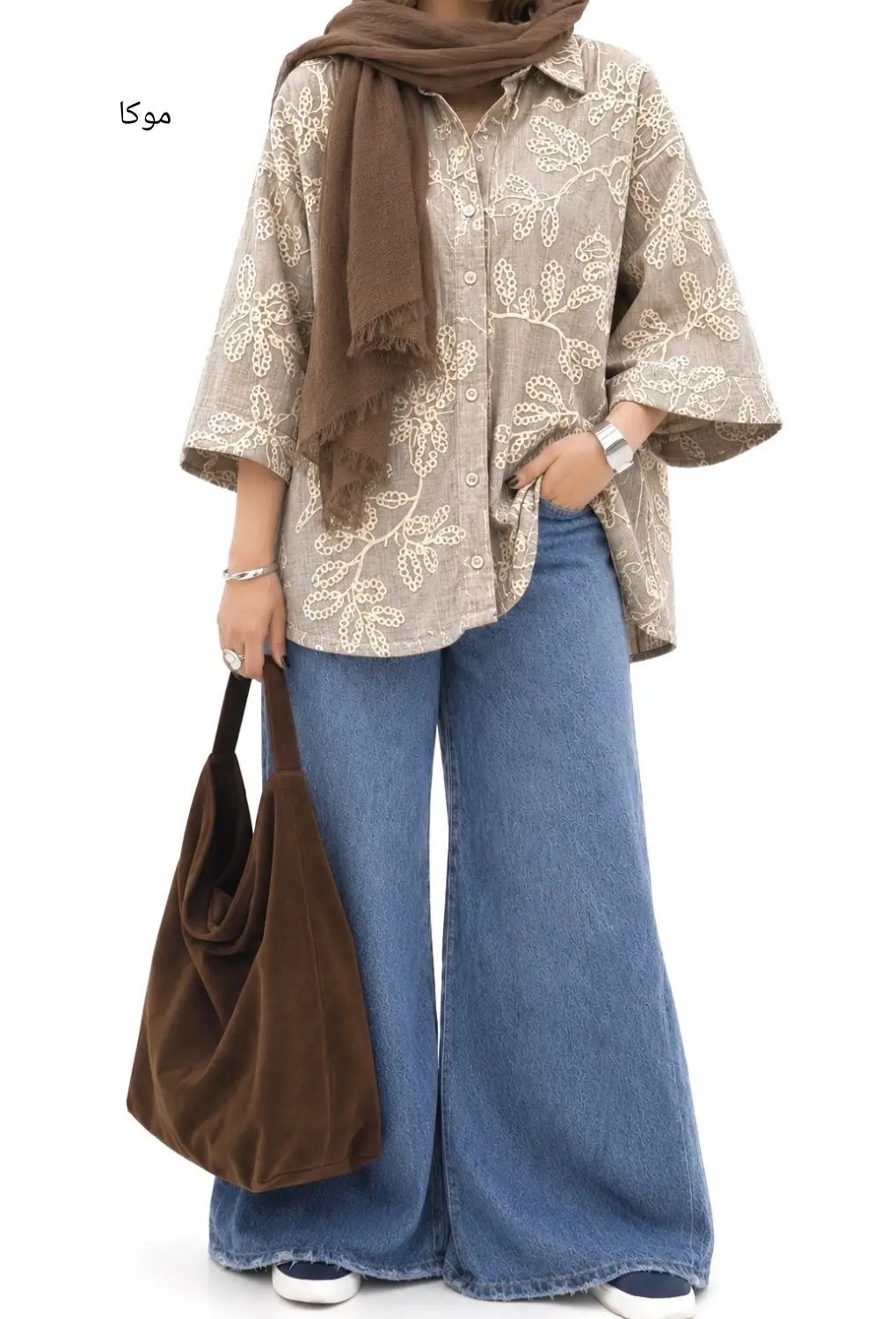 تونیک لینن گلدوزی ترک گوهر